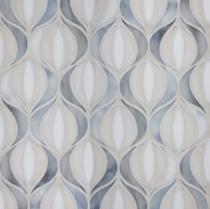 DE87 Serenity Lotus white blue grey mosaic blend 11 AA M