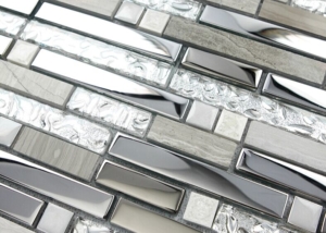 textured marble stainless steel and glass backsplash tile 9831 7
