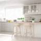 Scandinavian,Classic,Kitchen,With,Wooden,And,White,Details,,Minimalistic,Interior