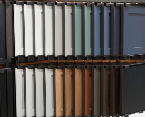 Wood,Cabinet,Door,Samples,In,Market,In,A,Row